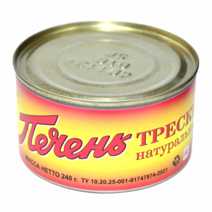 Печень трески ГОС натур №5 240гр ж/б