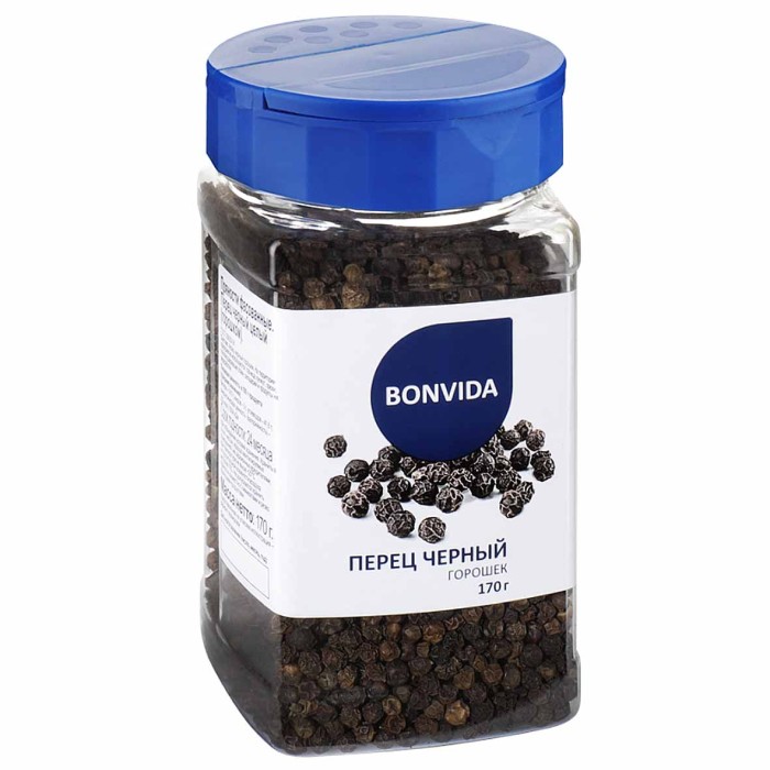 Перец Bonvida черный горошек 170гр пэт