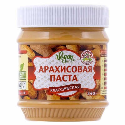 Паста арахисовая A-produkt классическая кремовая 340гр пэт
