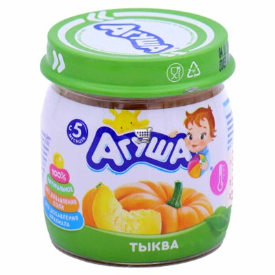 Пюре Агуша тыква с 5мес 80гр ст/б