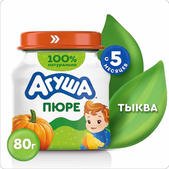 Пюре Агуша тыква с 5мес 80гр ст/б
