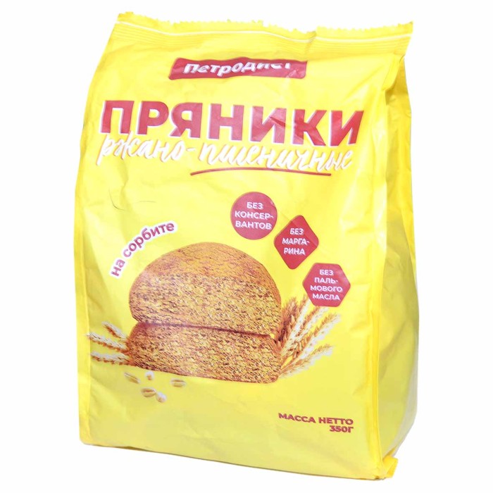Пряники Петродиет ржано-пшеничные на сорбите 350гр м/у