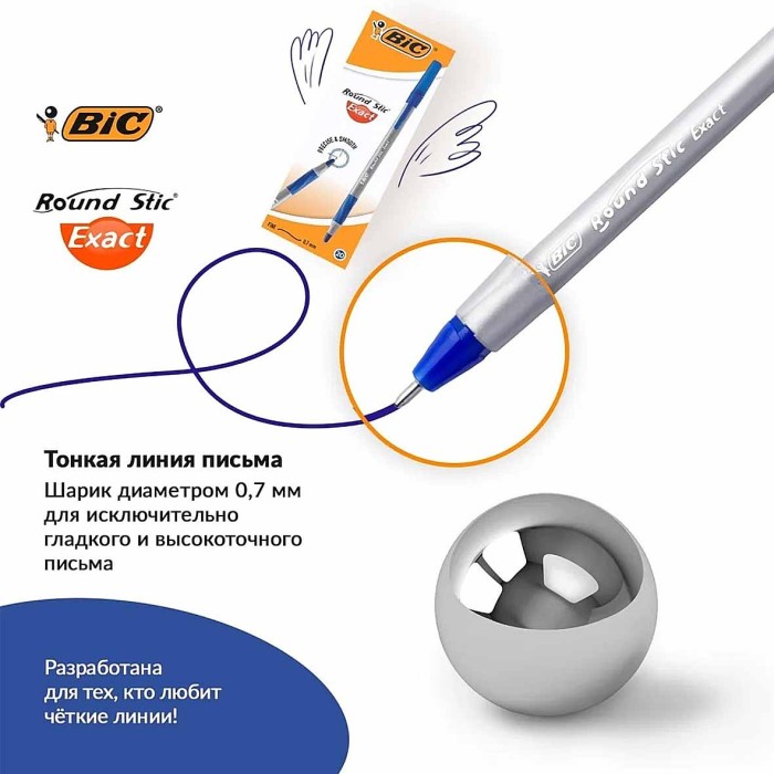Ручка шариковая BIC Round Stic Exact синяя
