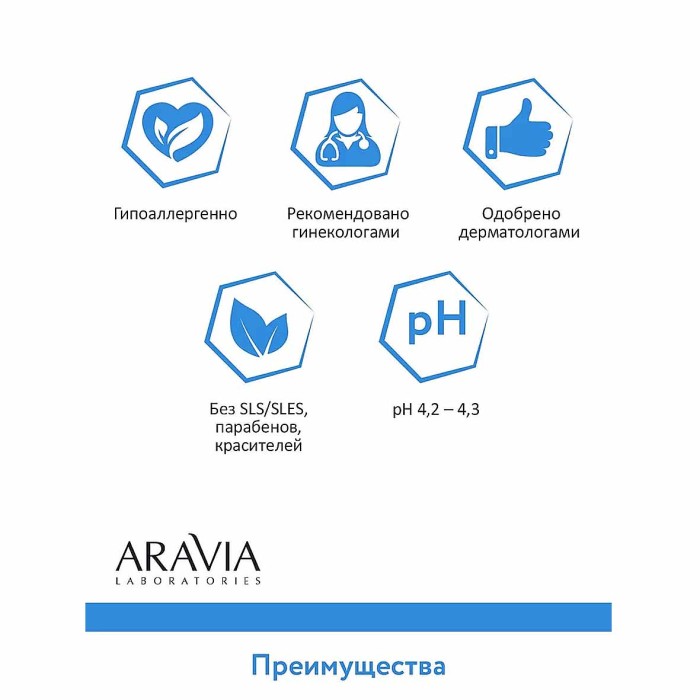 Гель для интимной гигиены Aravia Laboratories для ежедневного ухода увлажняющий 200мл