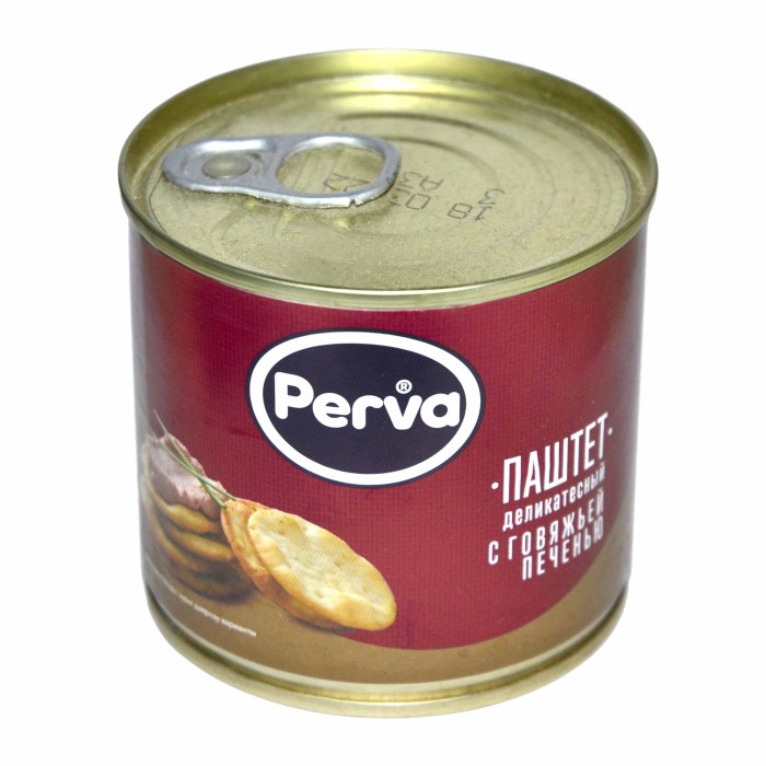 Паштет Perva деликатесный с говяжей печенью 250гр ж/б ключ
