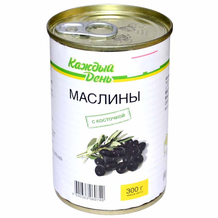 Маслины Каждый день черные с/к 300гр ж/б