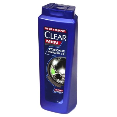 Шампунь для волос Clear Men Глубокое очищение 2в1 600мл пэт