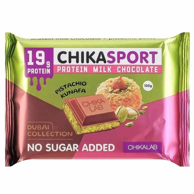 Шоколад ChikaSport фисташковая паста и хрустящее тесто 100гр м/у