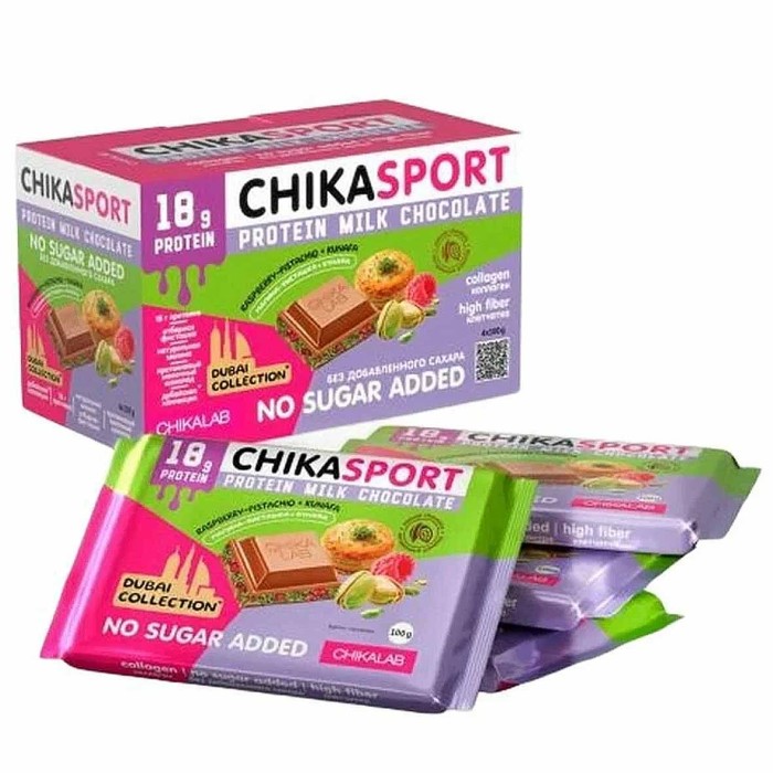 Шоколад ChikaSport фисташковая паста и хрустящее тесто 100гр м/у