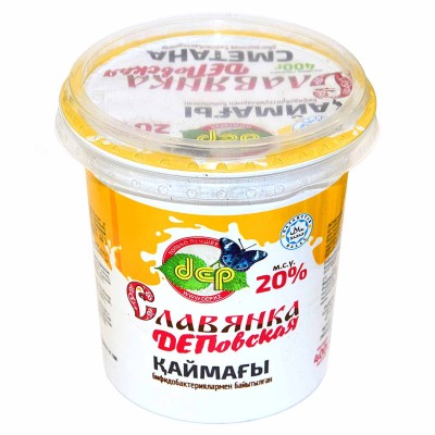 Сметана dep Славянка ДЕПовская 20% 400гр пэт