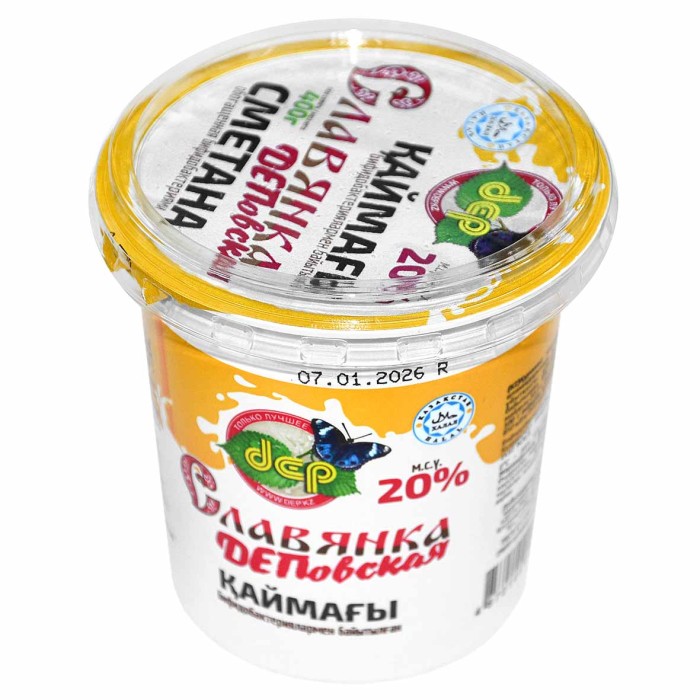 Сметана dep Славянка ДЕПовская 20% 400гр пэт