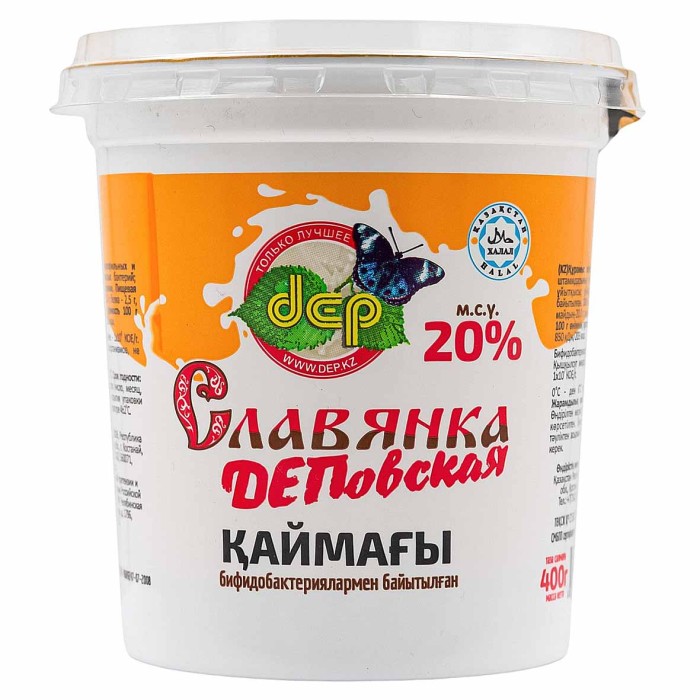 Сметана dep Славянка ДЕПовская 20% 400гр пэт