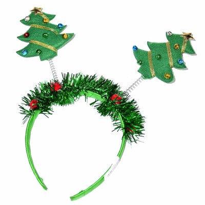 Ободок новогодний Ёлочки на пружинке