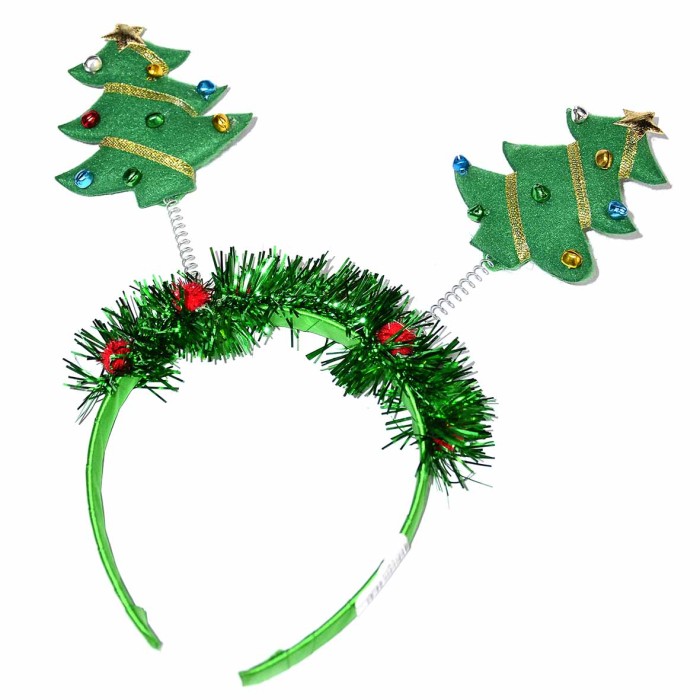 Ободок новогодний Ёлочки на пружинке