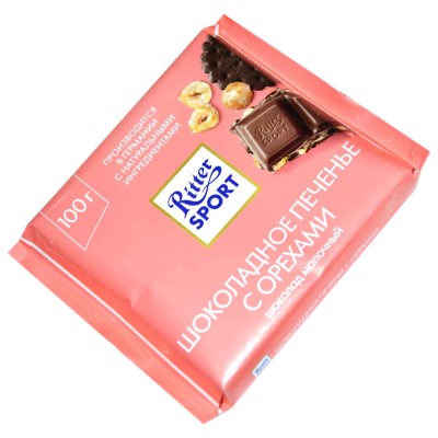 Шоколад Ritter Sport Молочный шоколадное печенье с орехами 100гр м/у