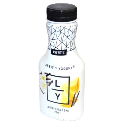 Йогурт питьевой Liberty Yogurt дыня,дикий рис 1,5% 270гр пэт
