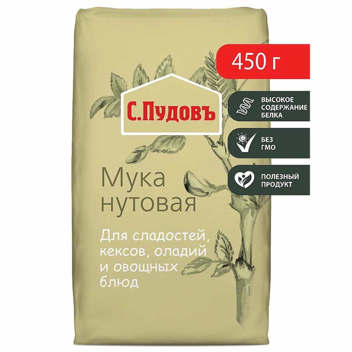 Мука С.Пудовъ нутовая 450гр м/у