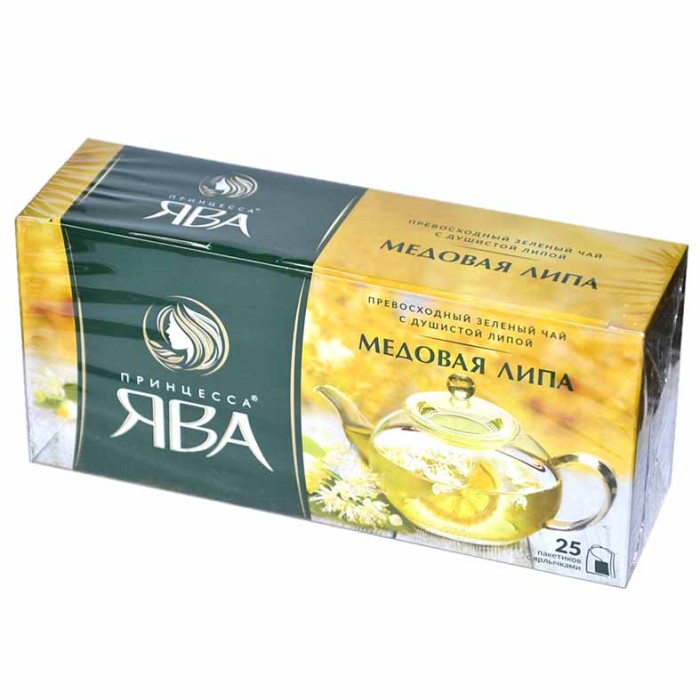 Чай Принцесса Ява с медом и липой зеленый 25*1,5гр к/у