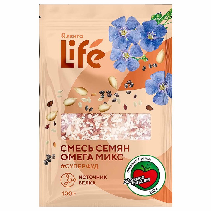 Смесь семян Лента Life омега микс 100гр м/у