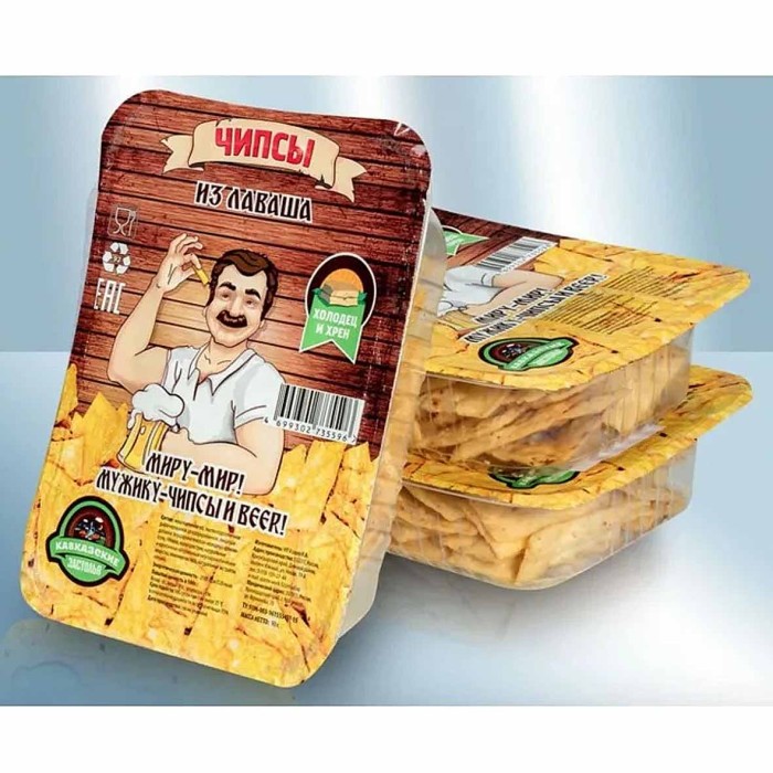 Чипсы из лаваша Кавказкие Застолья холодец-хрен 100гр контейнер