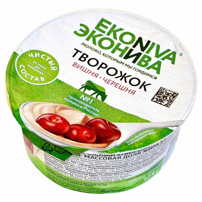 Творожок ЭкоНива вишня-черешня 5% 125гр пэт