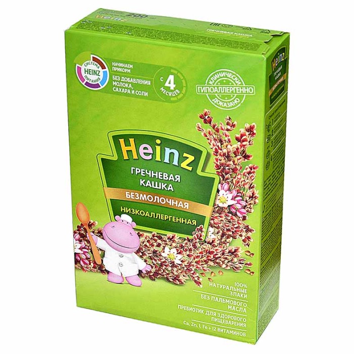 Каша Heinz гречневая безмолочная низкоаллергенная с 4мес 200гр к/у