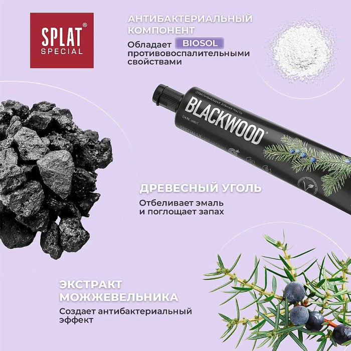 Паста зубная Splat Черное дерево 75мл к/у