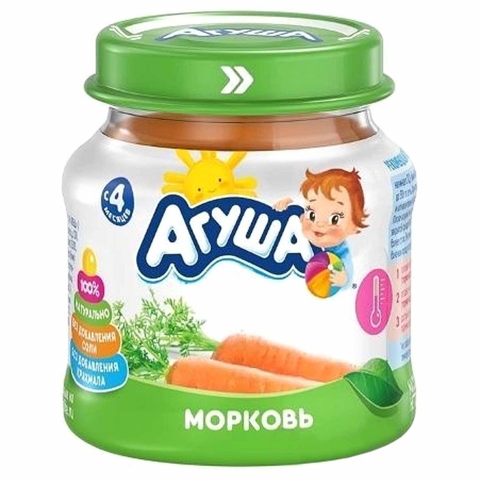 Пюре Агуша морковь с 4мес 80гр ст/б