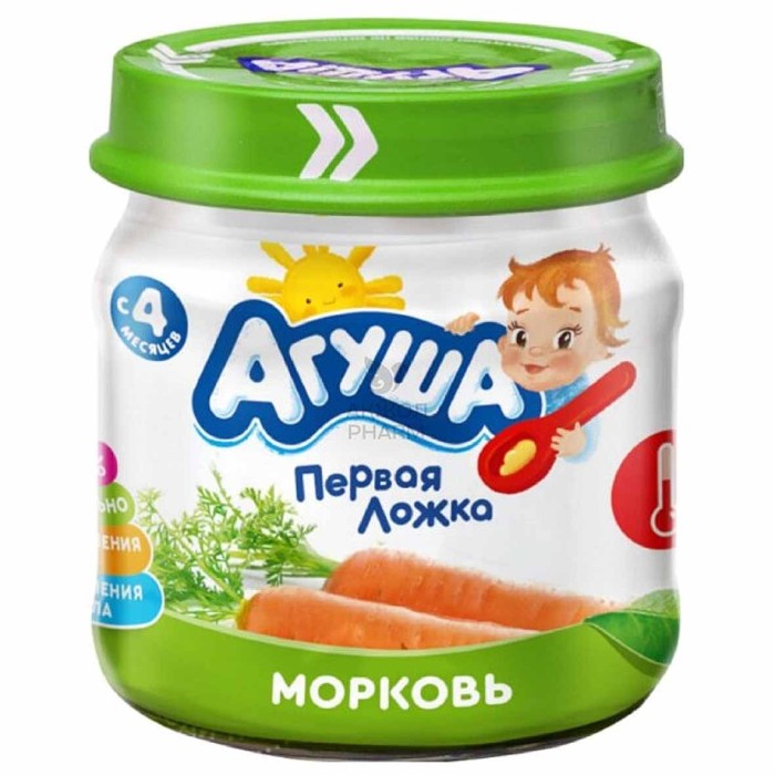 Пюре Агуша морковь с 4мес 80гр ст/б