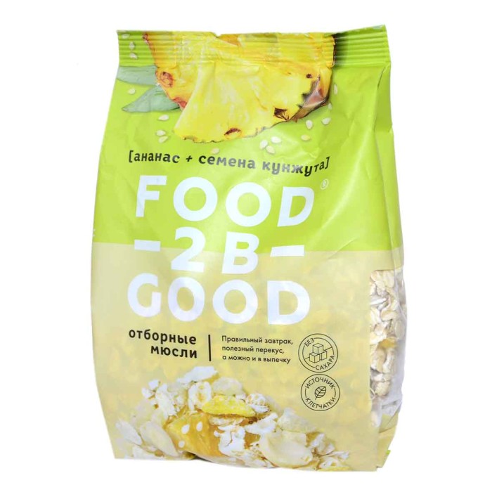 Мюсли Food -2b -Good запеченные ананас-семена кунжута 250гр м/у