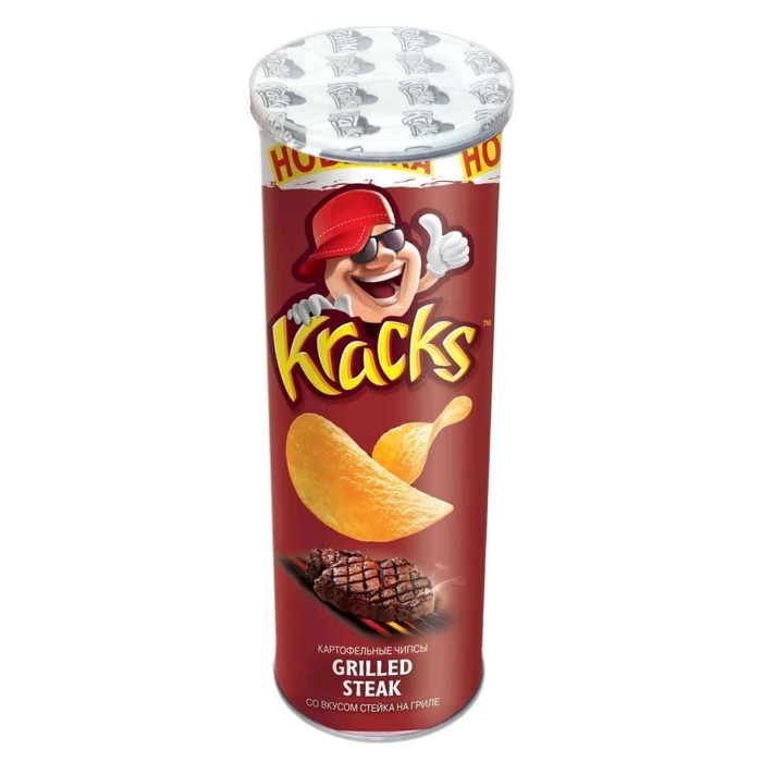 Чипсы Kracks Grilled Steak 160гр туба