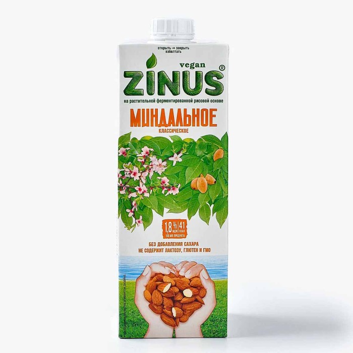 Напиток растительный Zinus миндальный 1,8% 1л т/п