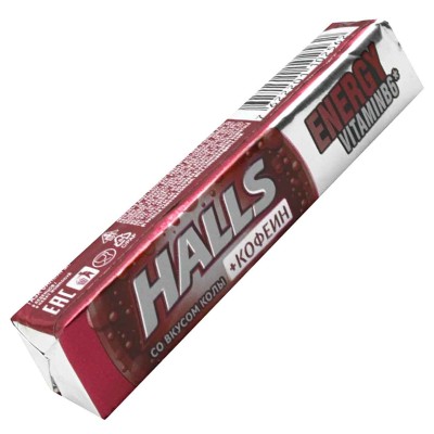 Леденцы Halls кола и кофеин 25гр м/у