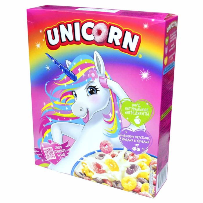 Завтрак готовый Unicorn радужные колечки 195гр к/у