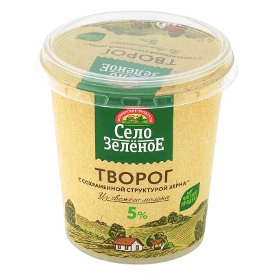 Творог Село Зеленое 5% 220гр пэт