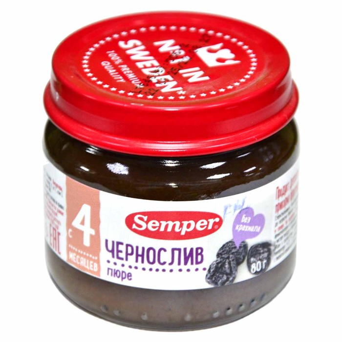 Пюре Semper чернослив 4+ 80гр ст/б