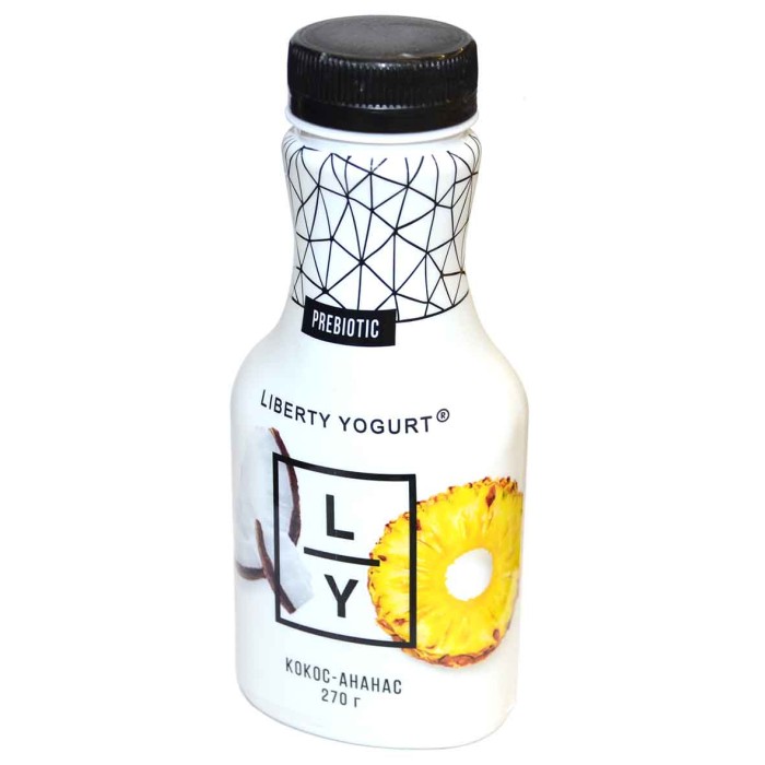 Йогурт питьевой Liberty Yogurt кокос,ананас 1,5% 270гр пэт