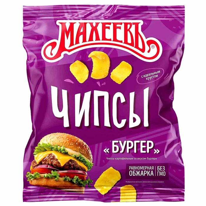 Чипсы Махеевъ со вкусом бургера 80гр м/у