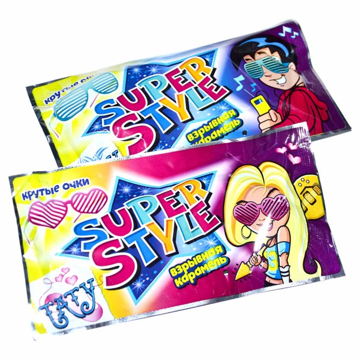 Карамель взрывная Канди Клаб Очки Super Style с тату 1гр