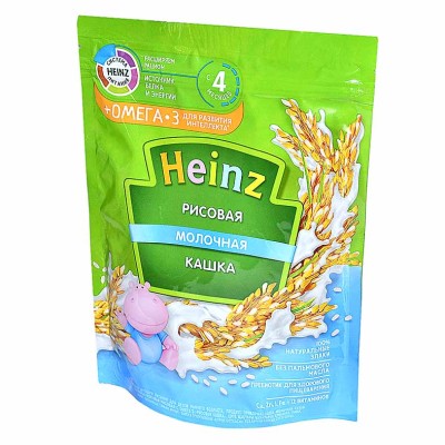 Каша Heinz рисовая молочная с 4мес 200гр д/п