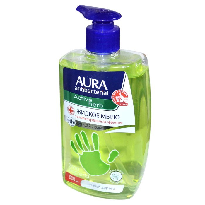 Мыло жидкое Aura Antibacterial Active Herb Чайное дерево 500мл пэт