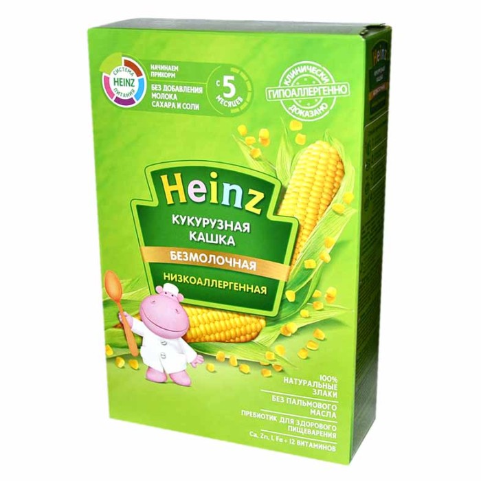 Каша Heinz кукурузная безмолочная изкоаллергенная с 5мес 200гр к/у