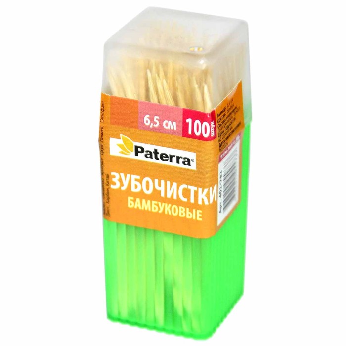 Зубочистки Paterra 100шт пэт