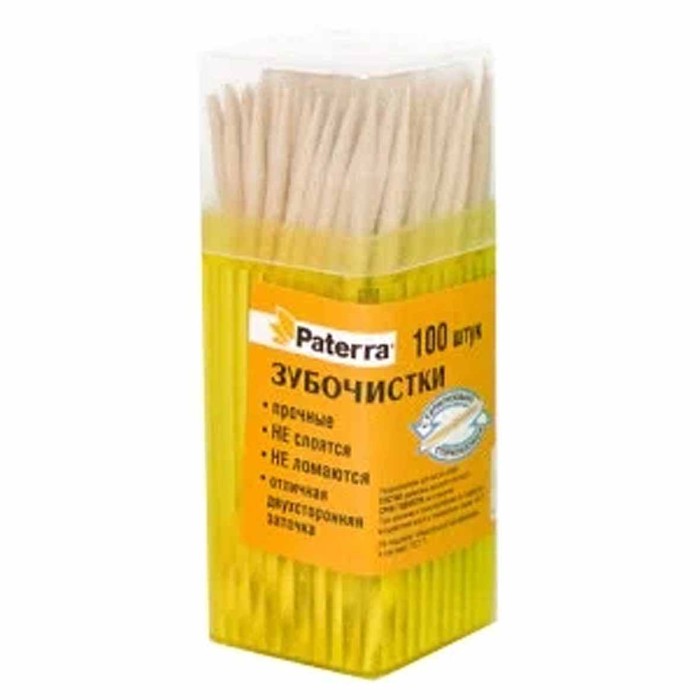 Зубочистки Paterra 100шт пэт