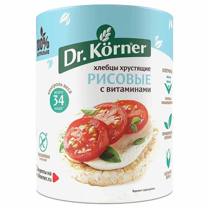 Хлебцы рисовые Dr.Korner с витаминами 100гр