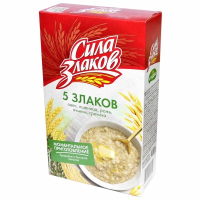 Хлопья Кунцево Сила Злаков 5 злаков не треб варки 400гр к/у