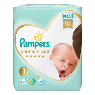Подгузники Pampers Premium Care Newborn (2-5кг) 72 м/у
