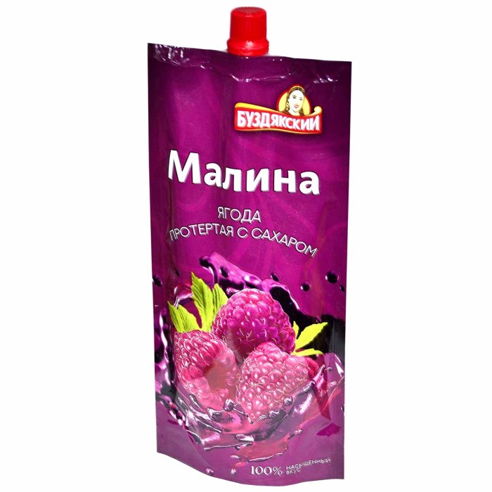 Ягода малина Буздякский протертая с сахаром 280гр д/п