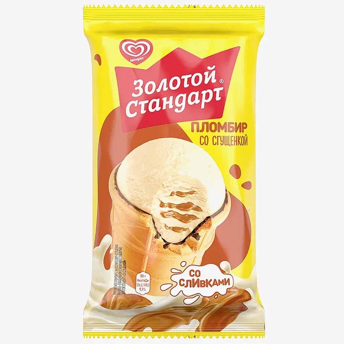 Мороженое Золотой стандарт Пломбир со сгущенкой 80гр м/у