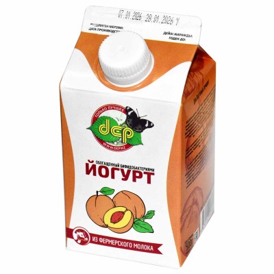 Йогурт питьевой dep абрикос 2,5% 500мл пэт